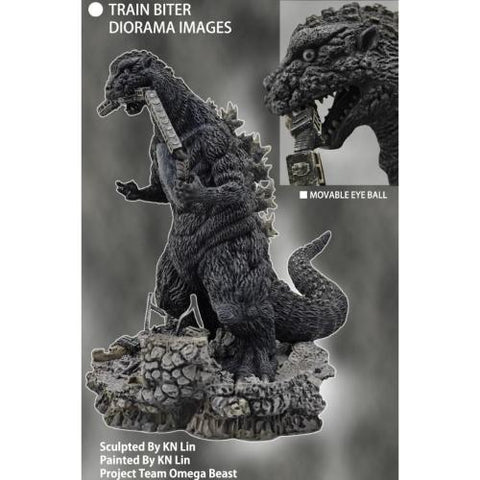 Godzilla 1954 with Train (Omega Beast, EZHobi) - Black & White 70th Anniversary Version